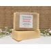 Handmade Strawberry Shortcake scented soap bar. Made with pure essential oil. Wrapped with a brown burlap ribbon, and labeled.